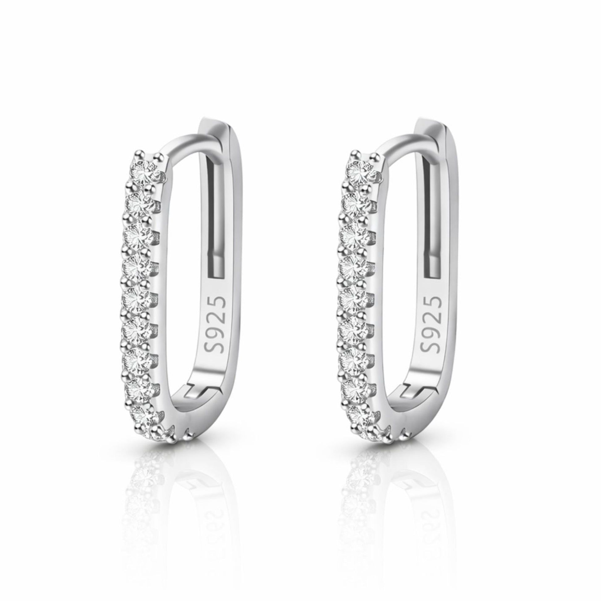 Cercei din argint rotunzi eleganti tennis cu cristale zirconiu cesini