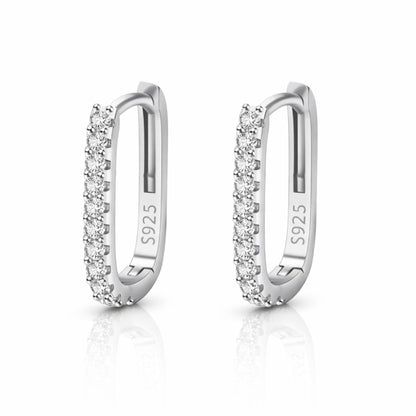 Cercei din argint rotunzi eleganti tennis cu cristale zirconiu cesini