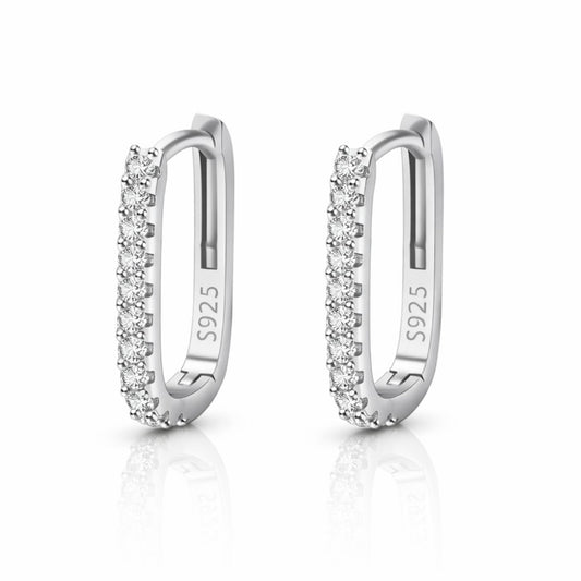 Cercei din argint rotunzi eleganti tennis cu cristale zirconiu cesini