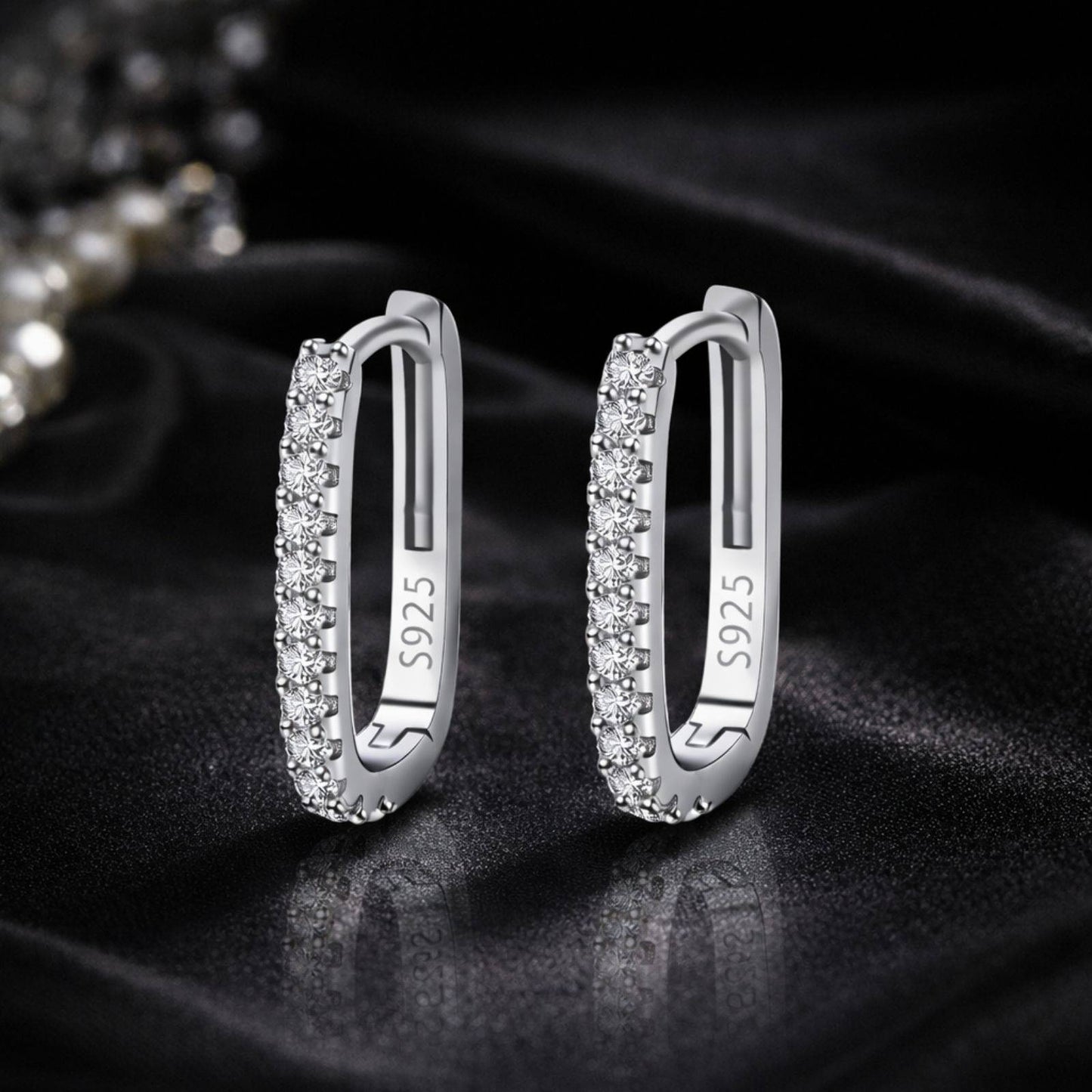 Cercei din argint rotunzi eleganti tennis cu cristale zirconiu cesini cadou