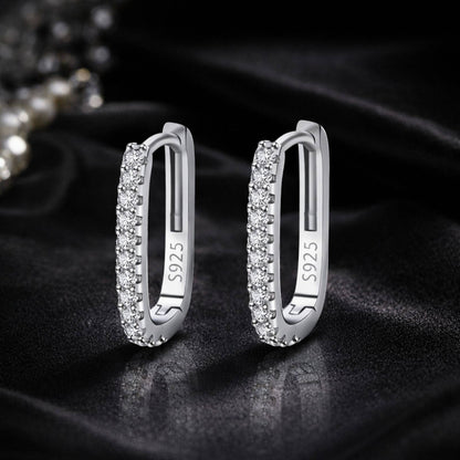 Cercei din argint rotunzi eleganti tennis cu cristale zirconiu cesini cadou