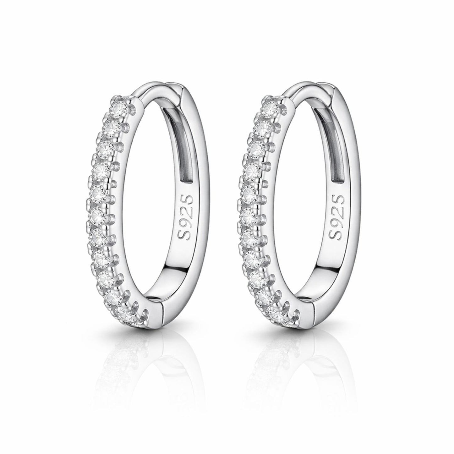 Cercei din argint eleganti rotunzi tennis cu cristale zirconiu cesini