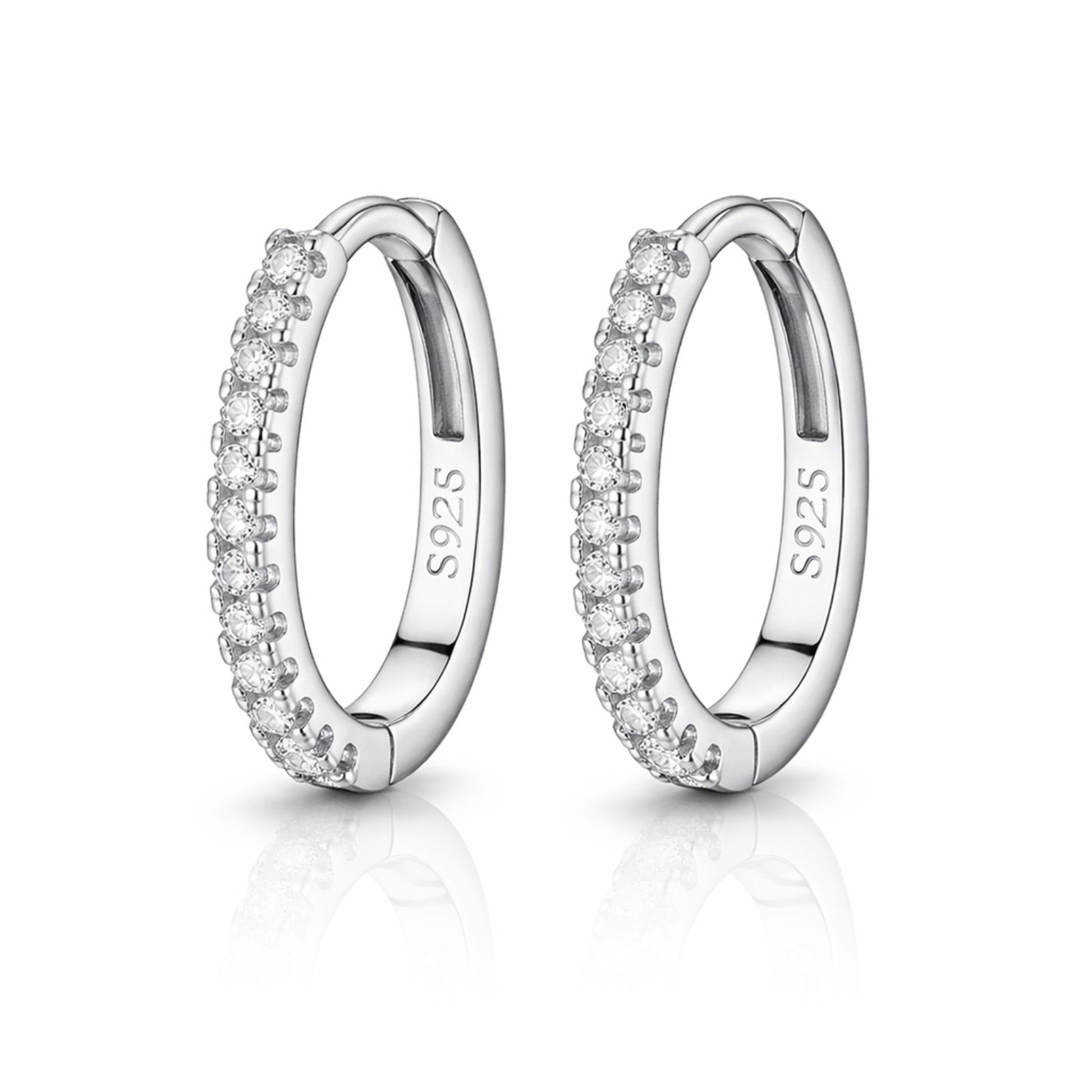 Cercei din argint eleganti rotunzi tennis cu cristale zirconiu cesini