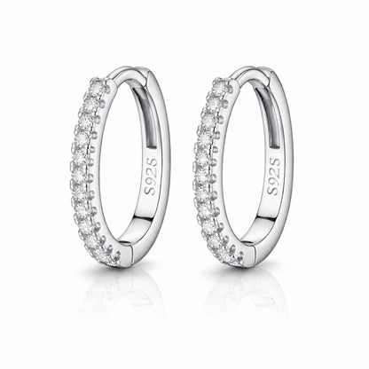 Cercei din argint eleganti rotunzi tennis cu cristale zirconiu cesini