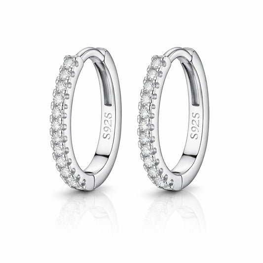 Cercei din argint eleganti rotunzi tennis cu cristale zirconiu cesini