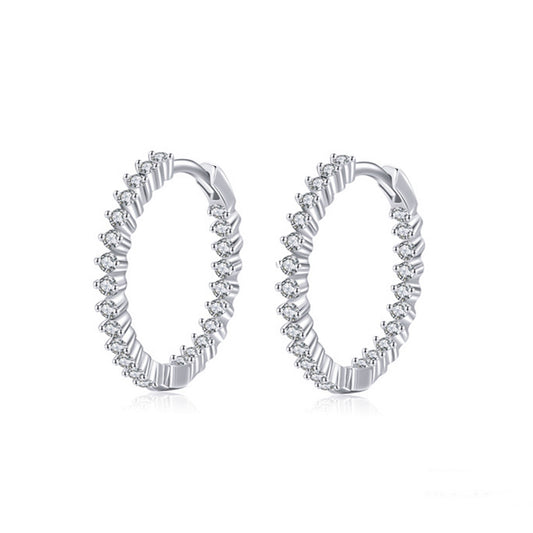 Cercei din argint eleganti rotunzi tennis cu cristale zirconiu cesini