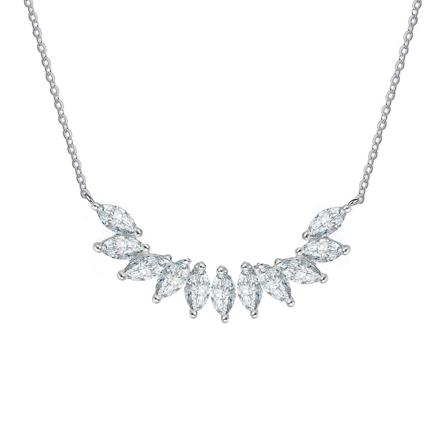 Colier din argint elegant geometric cu cristale zirconiu cesini