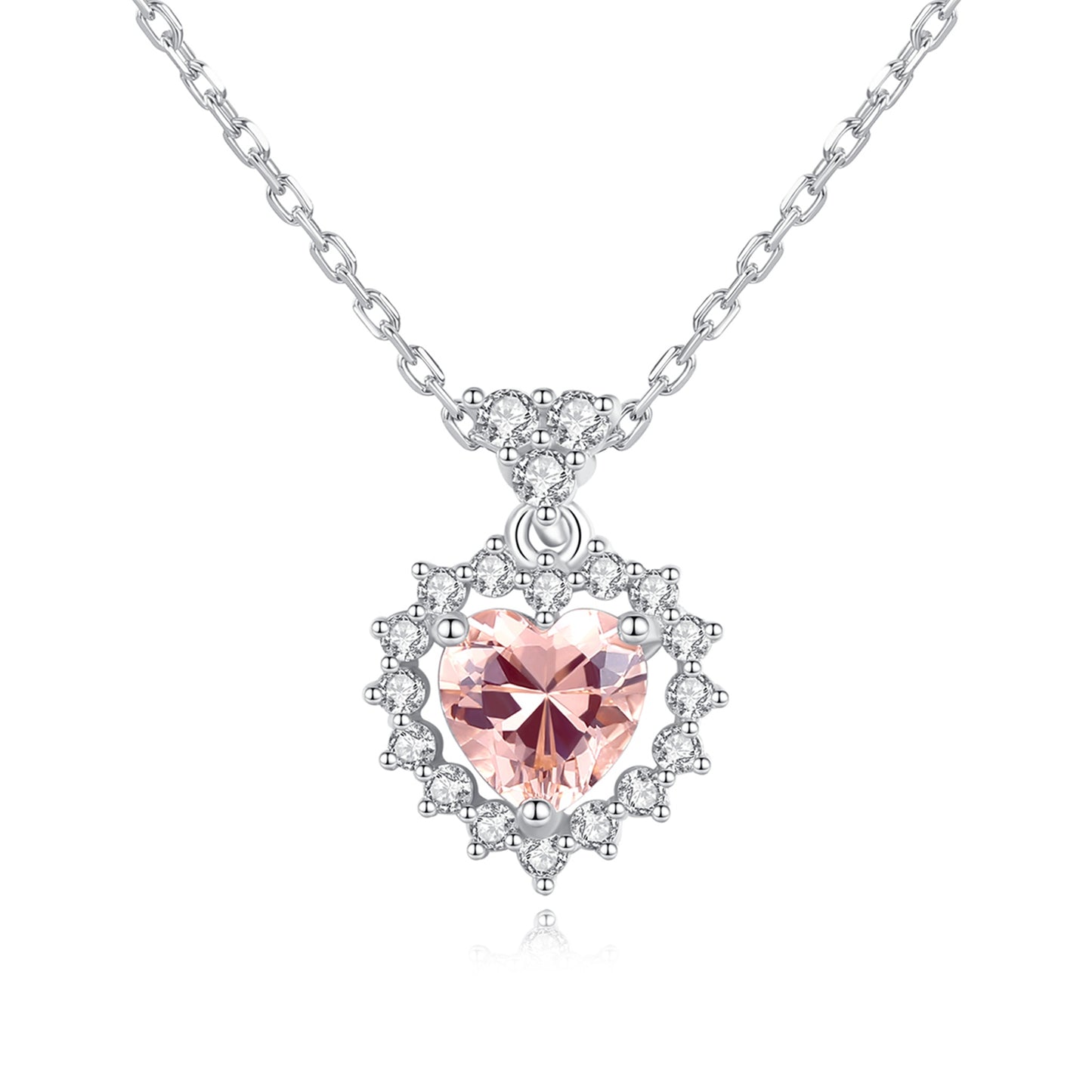 Colier din argint elegant inima cu citrin si cristale zirconiu cesini