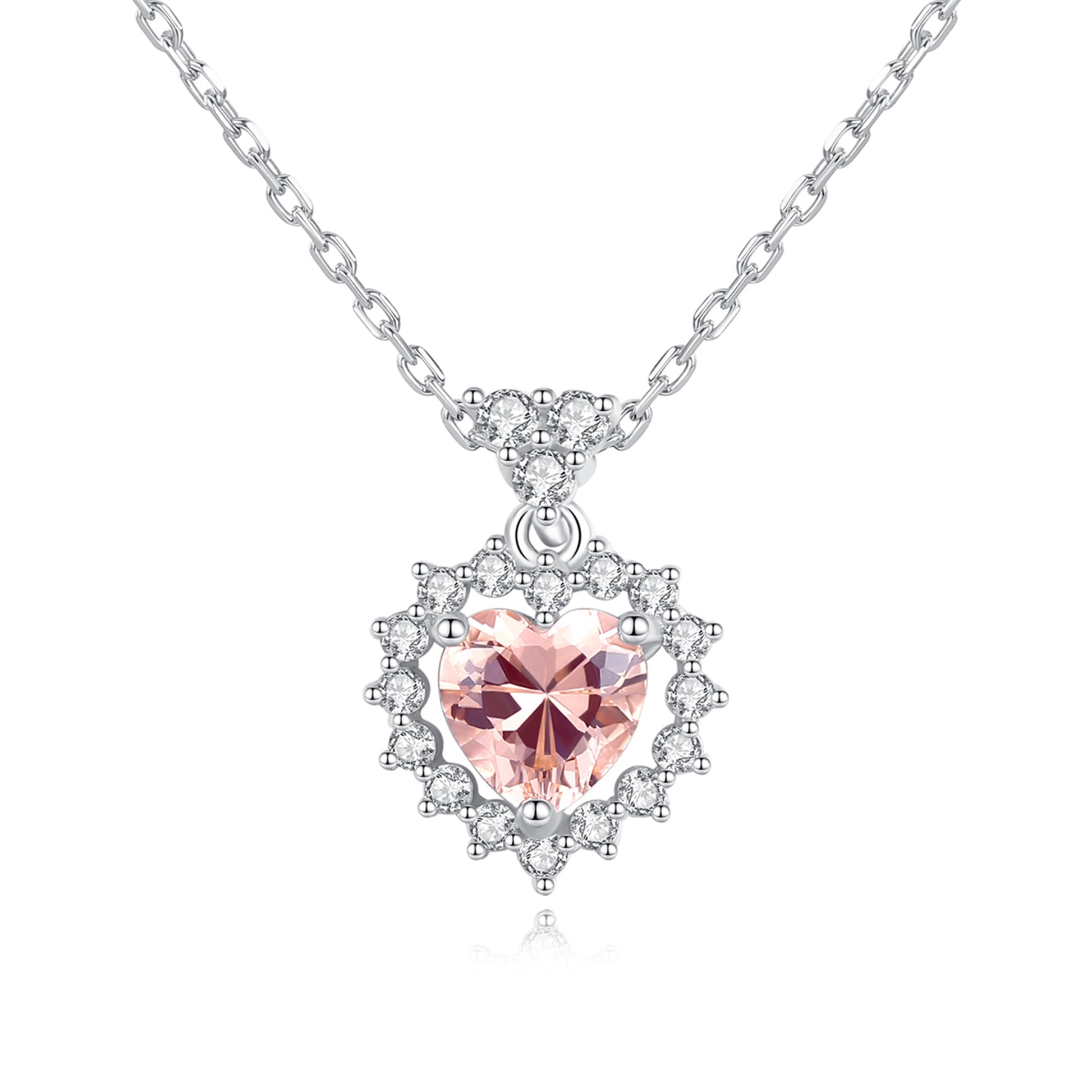 Colier din argint elegant inima cu citrin si cristale zirconiu cesini