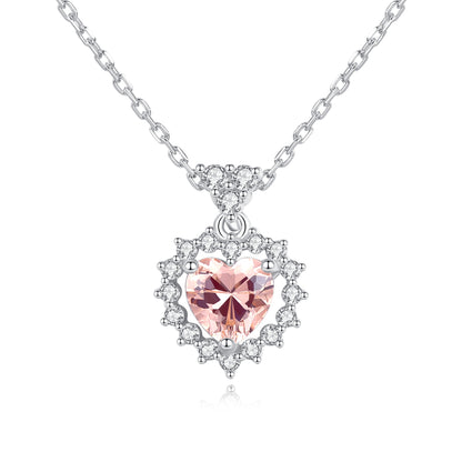 Colier din argint elegant inima cu citrin si cristale zirconiu cesini