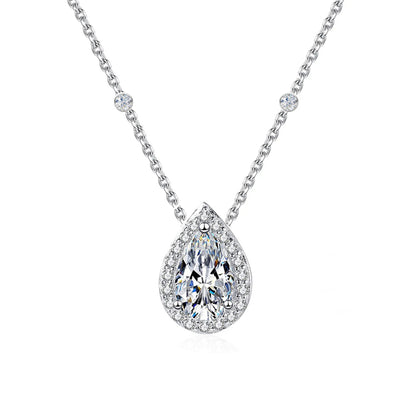 Colier din argint elegant lacrima cu zirconiu cesini