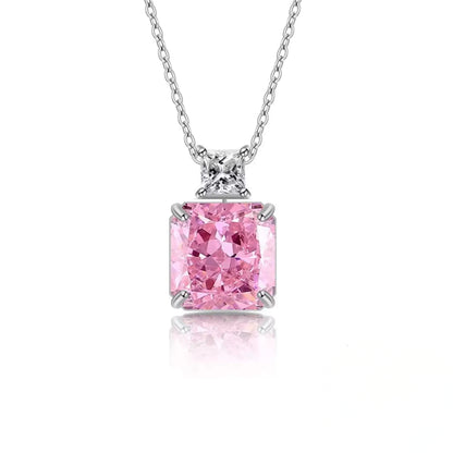 Colier din argint elegant patrat cu cristale zirconiu cesini