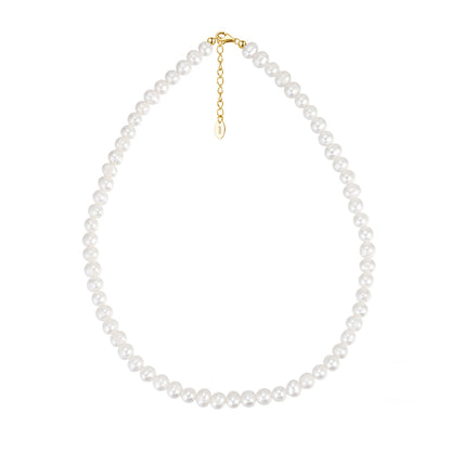 Colier din argint elegant cu perle naturale placat cu aur cesini