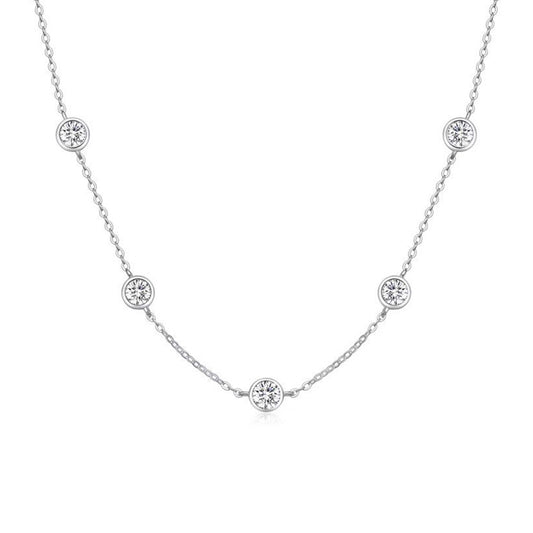 Colier din argint elegant rotund cu cristale zirconiu cesini