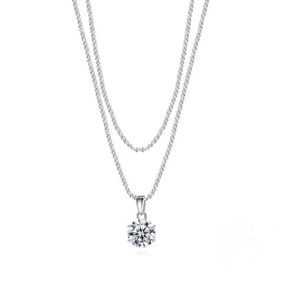 Colier din argint elegant rotund cu cristale zirconiu cesini