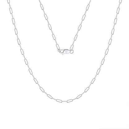 Lantisor din argint elegant paperclip fara pietre simplu cesini