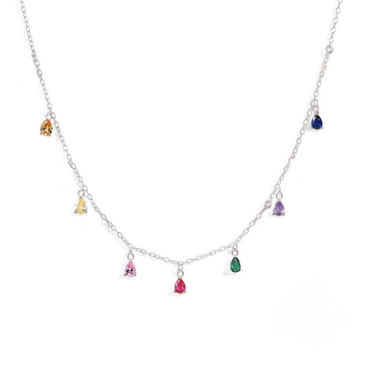 Colier din argint elegant cu topaz multicolor cesini