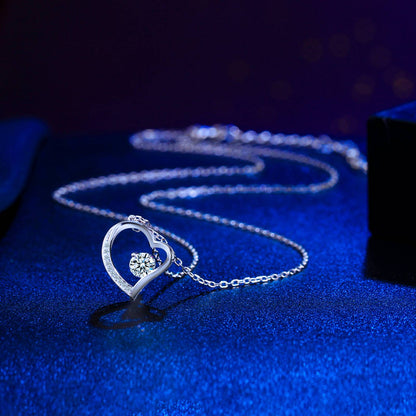 Colier din argint elegant inima cu cristale zirconiu cesini cadou