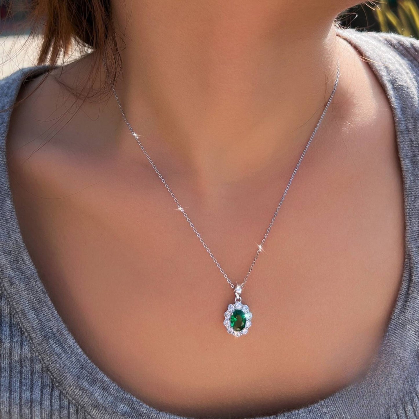 Colier din Argint Soraya Emerald