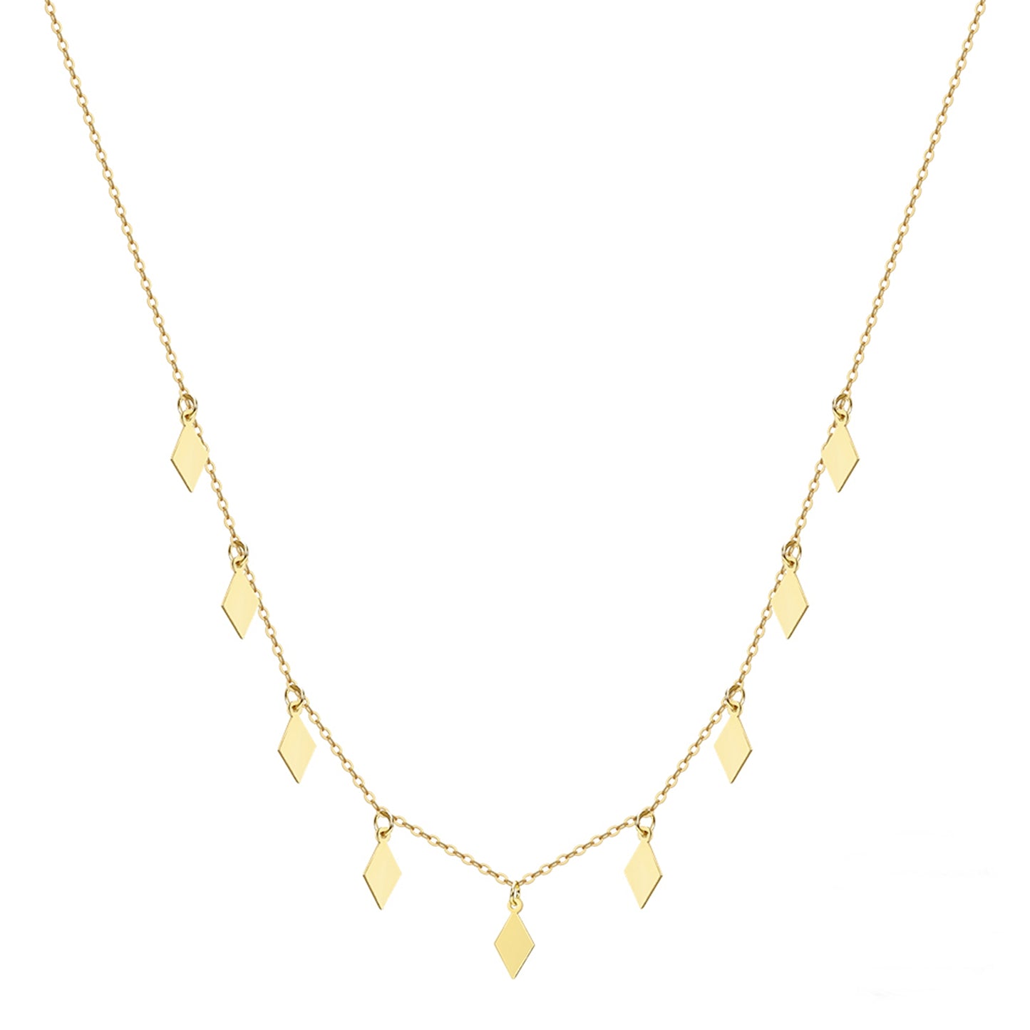 Colier din argint elegant placat cu aur simplu fara pietre geometric cesini