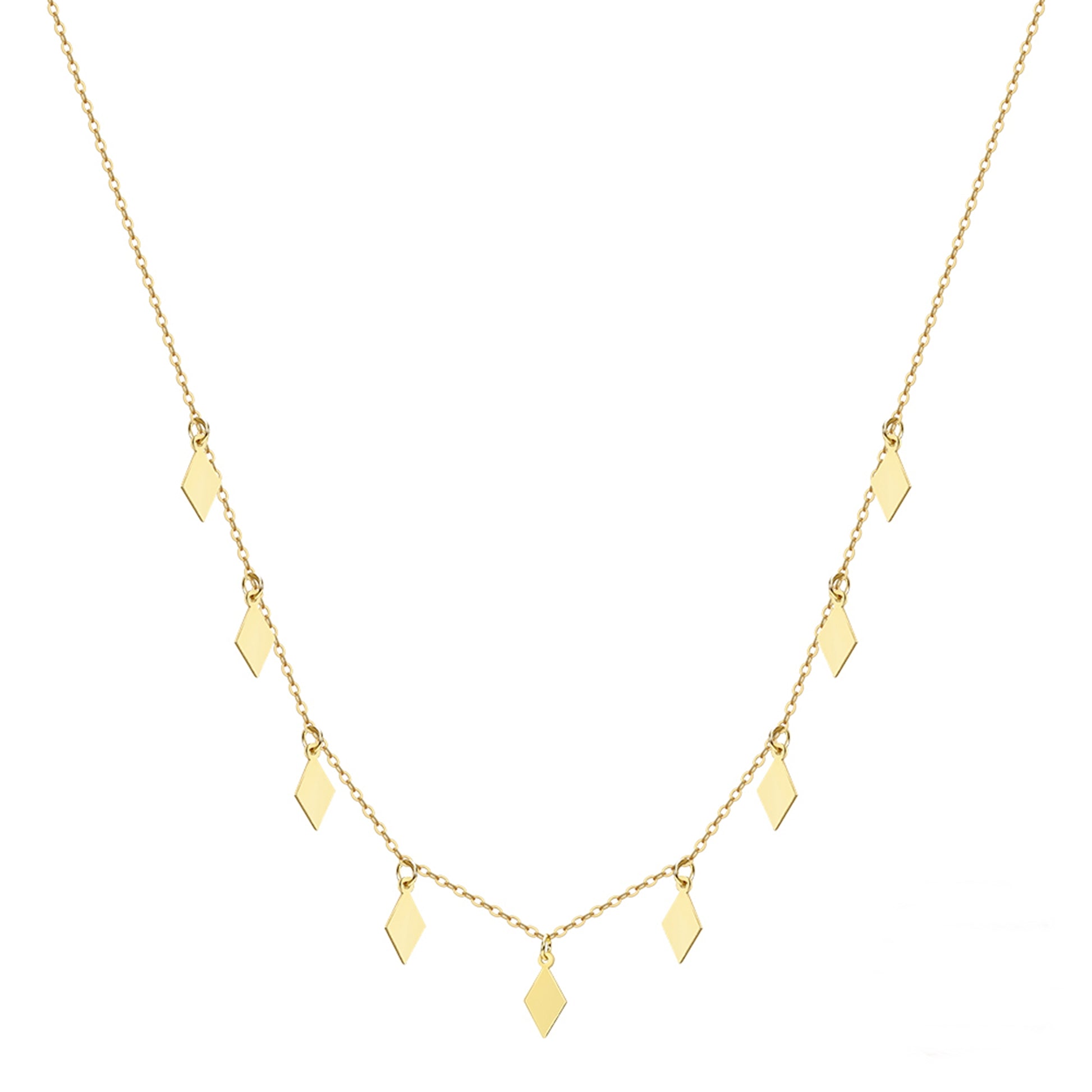 Colier din argint elegant placat cu aur simplu fara pietre geometric cesini