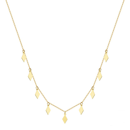 Colier din argint elegant placat cu aur simplu fara pietre geometric cesini