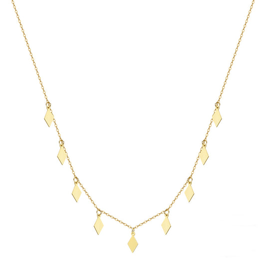 Colier din argint elegant placat cu aur simplu fara pietre geometric cesini