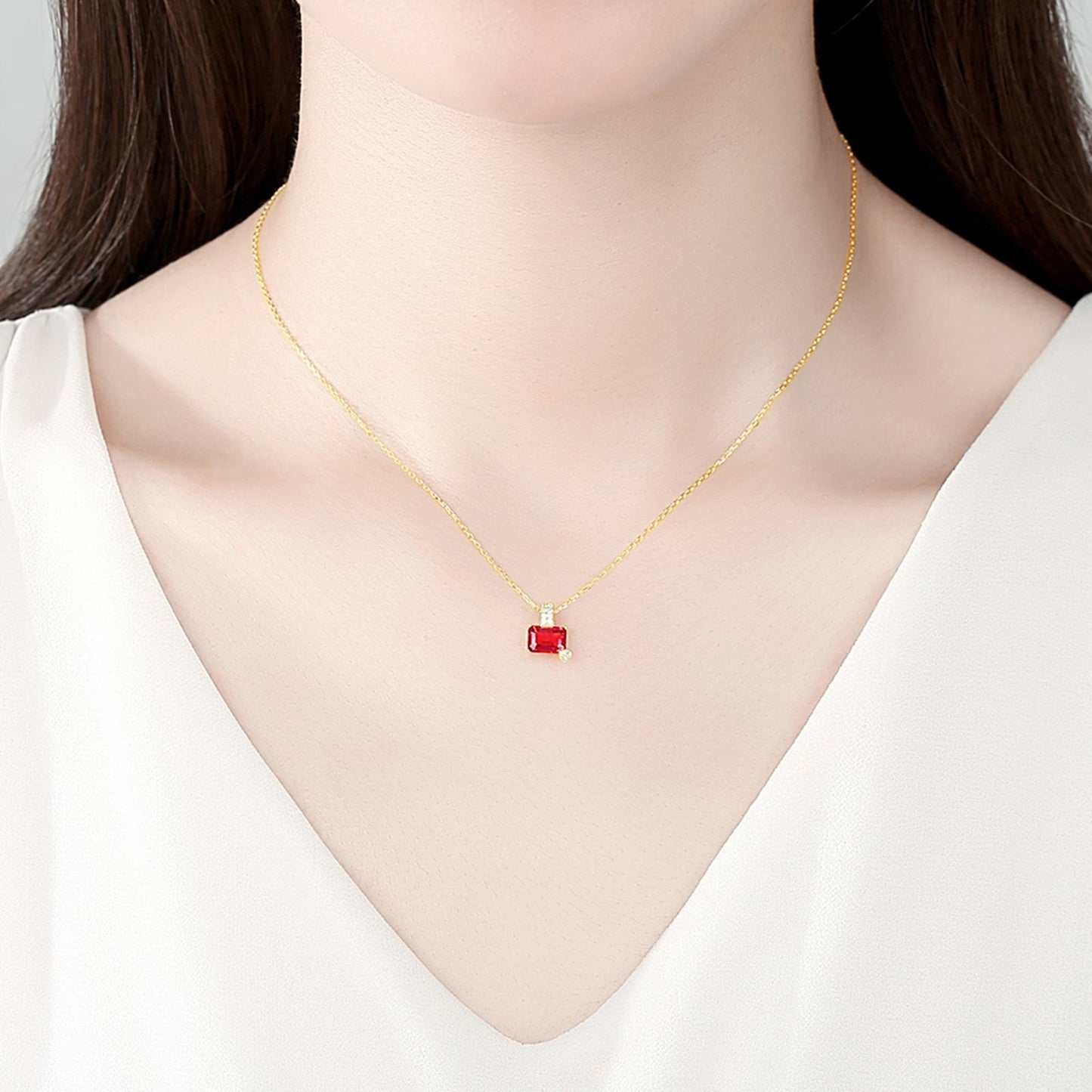 Set din Argint Gold Ruby Cut