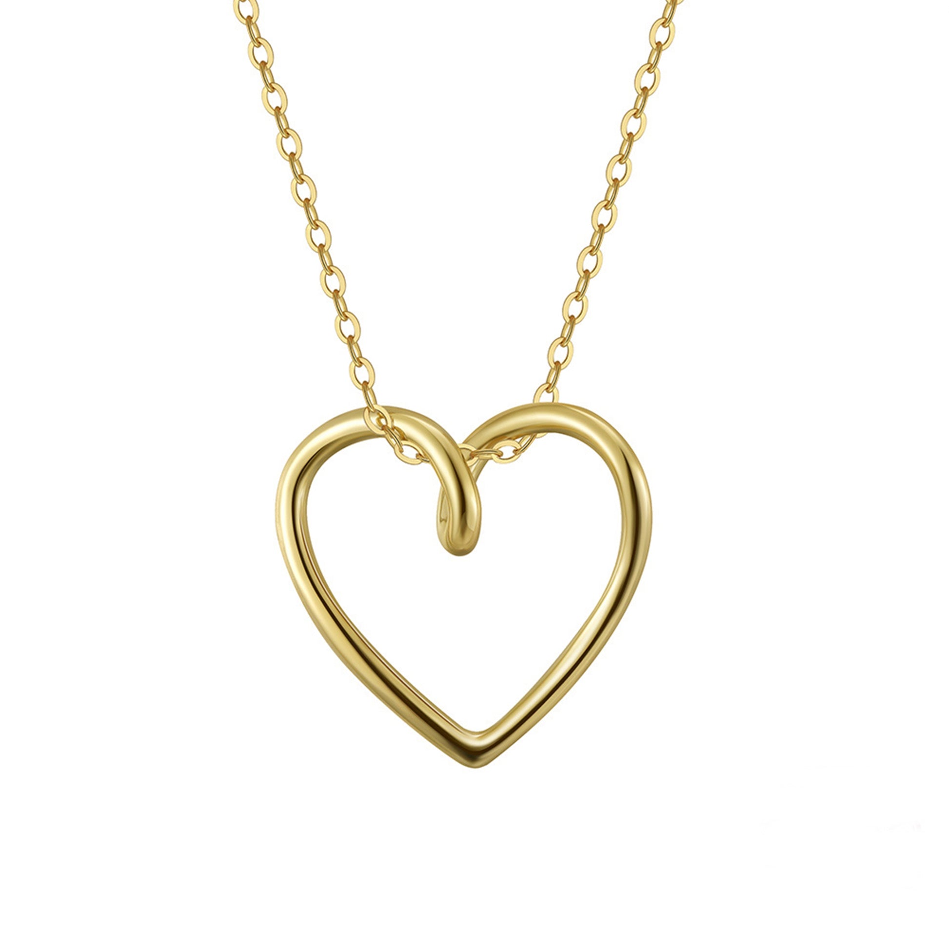 Colier din argint placat cu aur cu inima cesini