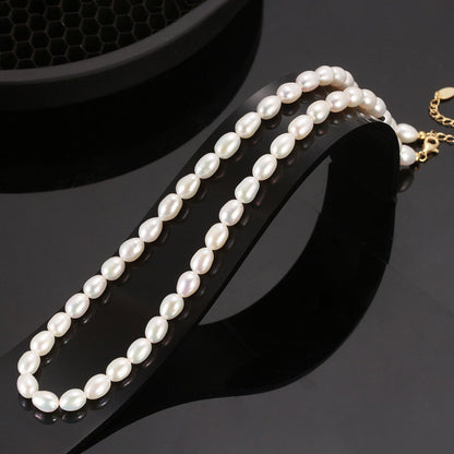 Colier din argint elegant placat cu aur cu perle naturale cesini cadou