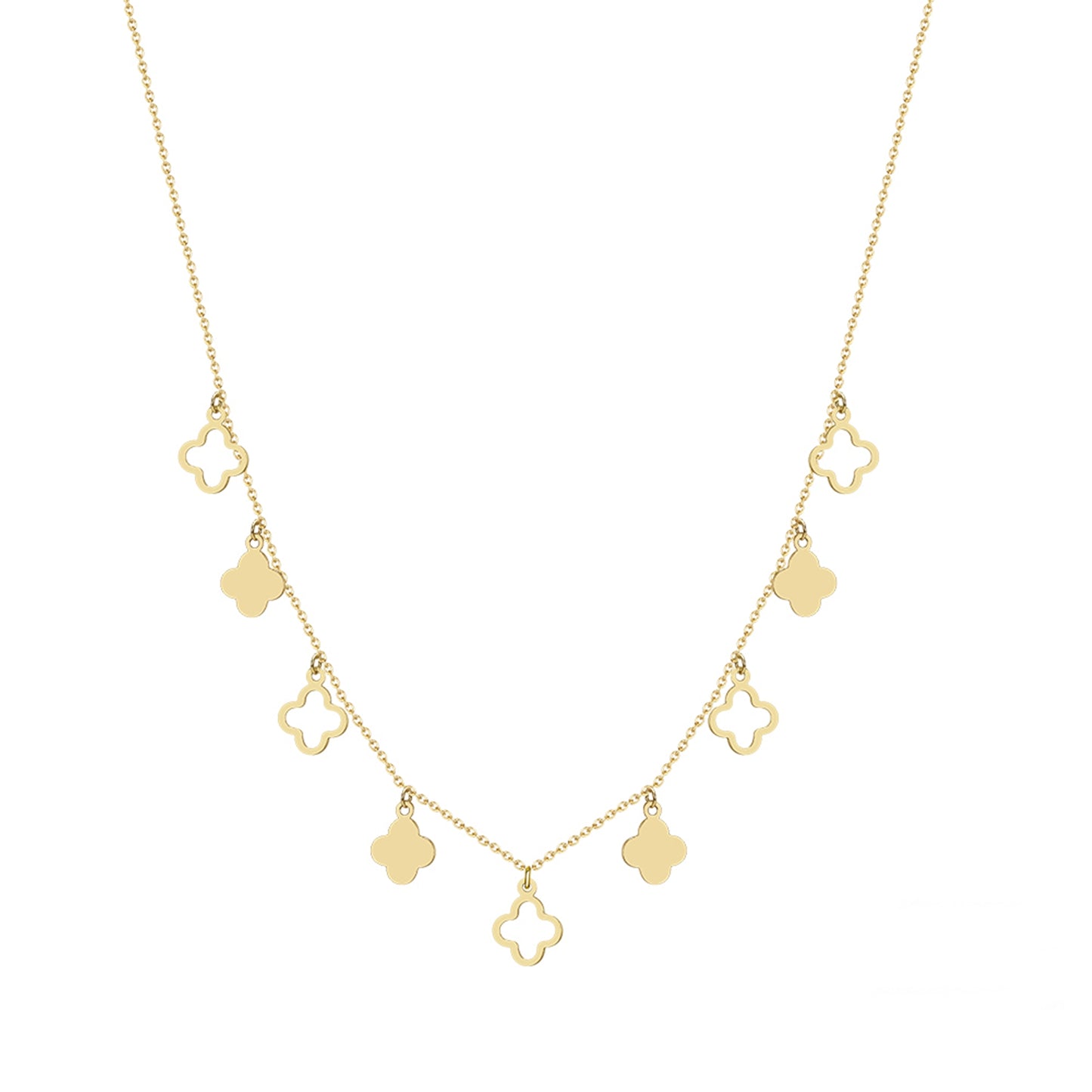 Colier din argint elegant placat cu aur cu trifoi clover cesini