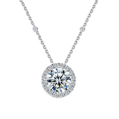 Colier din argint elegant rotund cu cristale zirconiu cesini