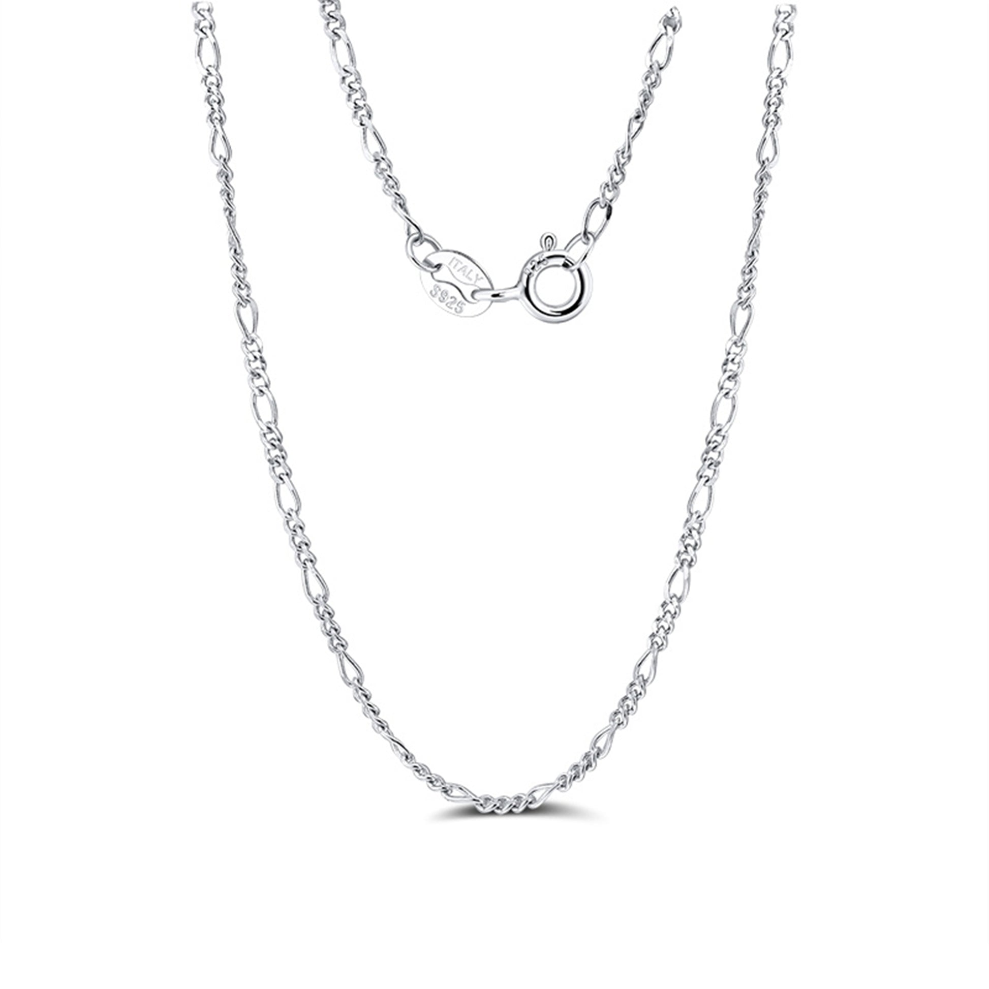 Lantisor din argint elegant diamond cut figaro link cesini