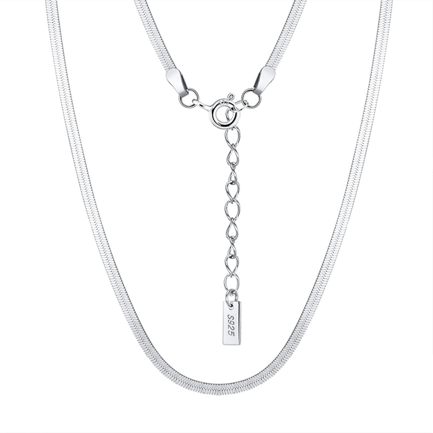 Lantisor din argint elegant snake fara pietre simplu cesini