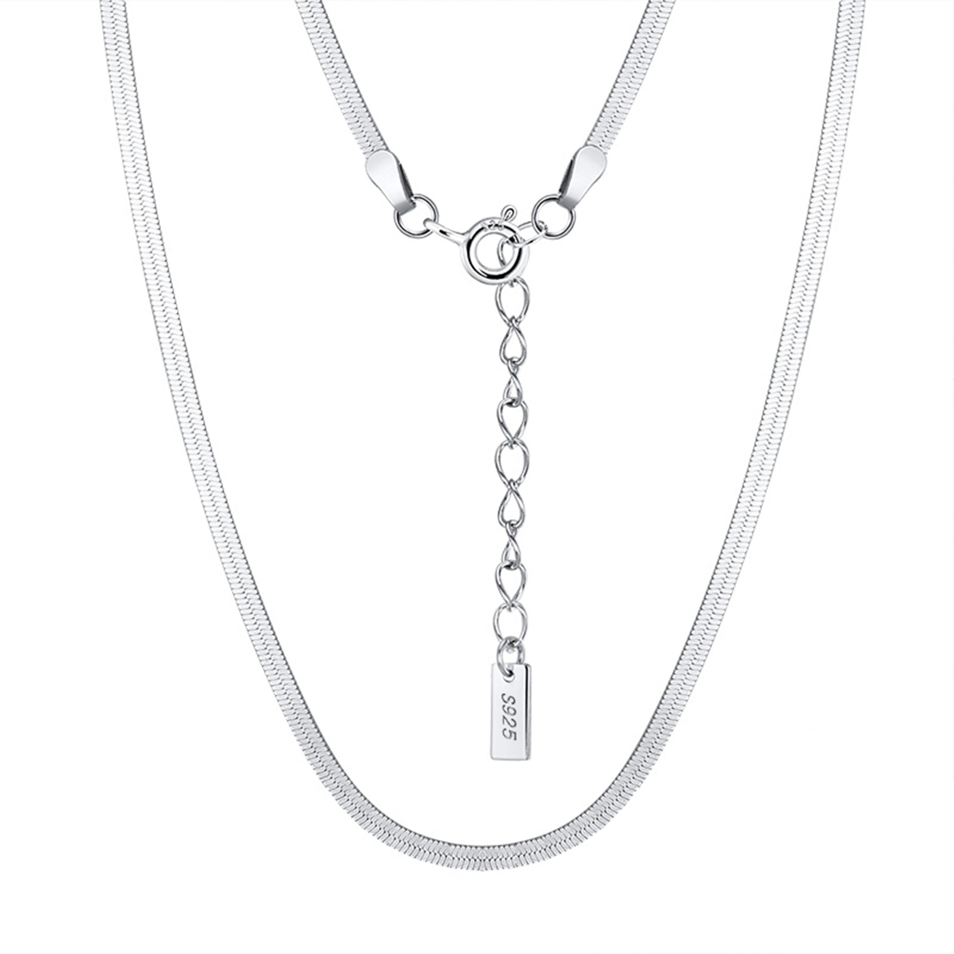 Lantisor din argint elegant snake fara pietre simplu cesini