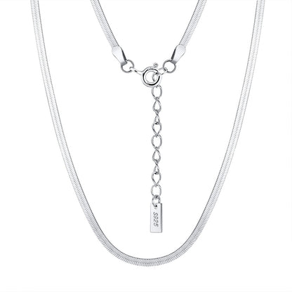 Lantisor din argint elegant snake fara pietre simplu cesini