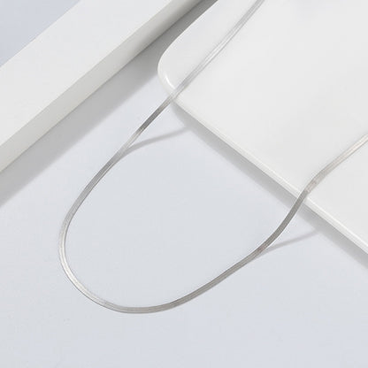 Lantisor din argint elegant snake fara pietre simplu cesini cadou