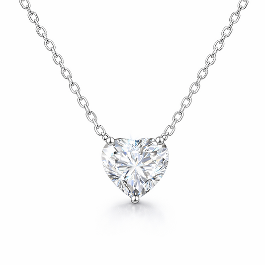 Colier lantisor din argint cu pandantiv inima cu zirconiu cesini