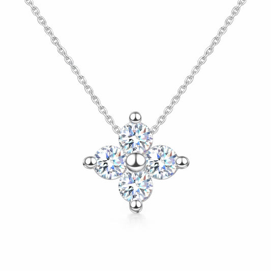 Colier lantisor din argint cu pandantiv trifoi cu zirconiu cesini