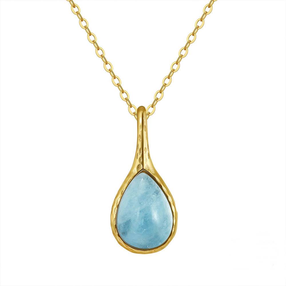 Colier din Argint Aquamarine Teardrop