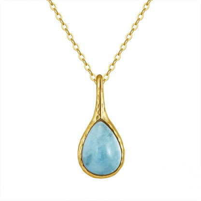 Colier din Argint Aquamarine Teardrop