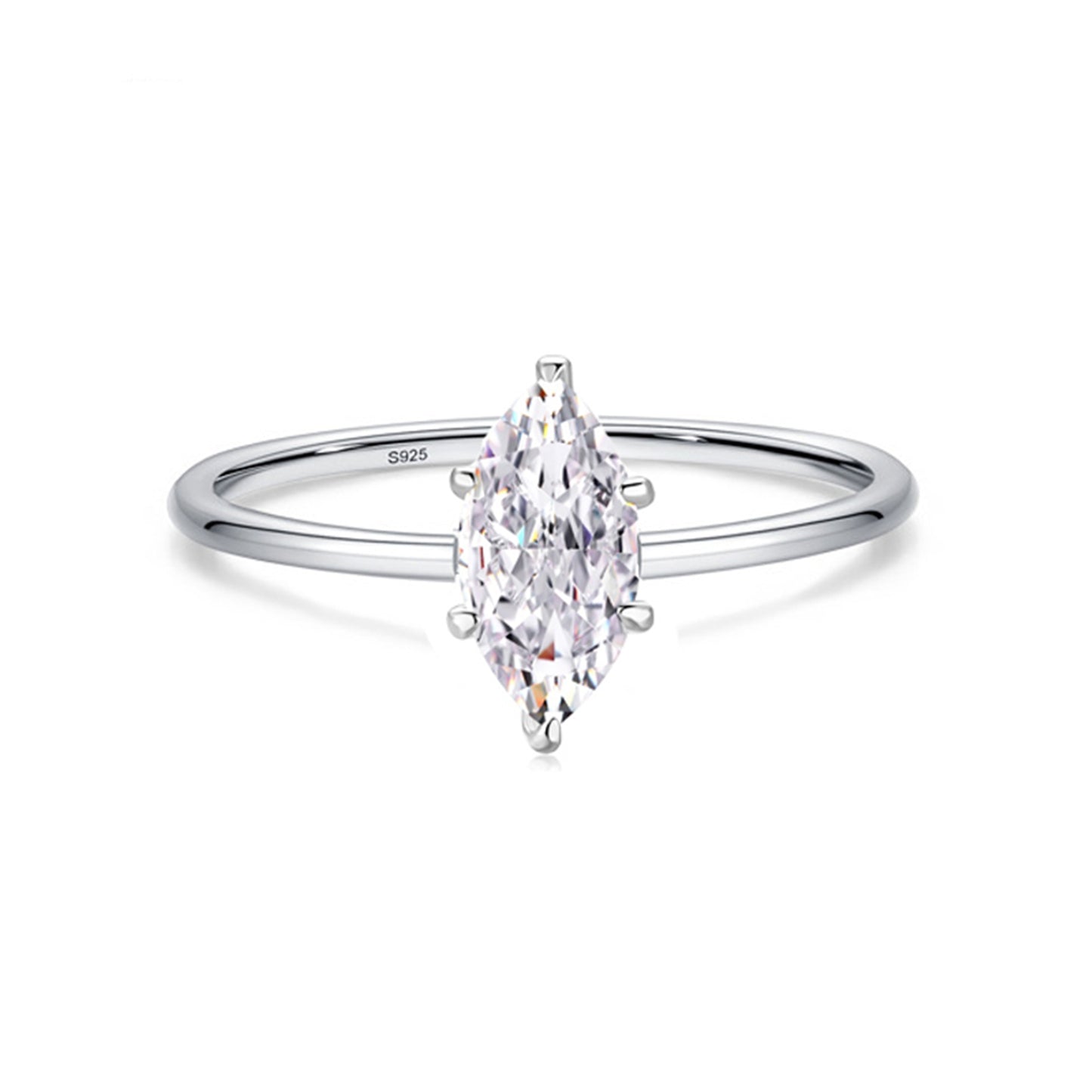 Inel din argint elegant geometric cu cristale zirconiu cesini