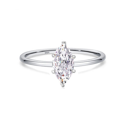 Inel din argint elegant geometric cu cristale zirconiu cesini