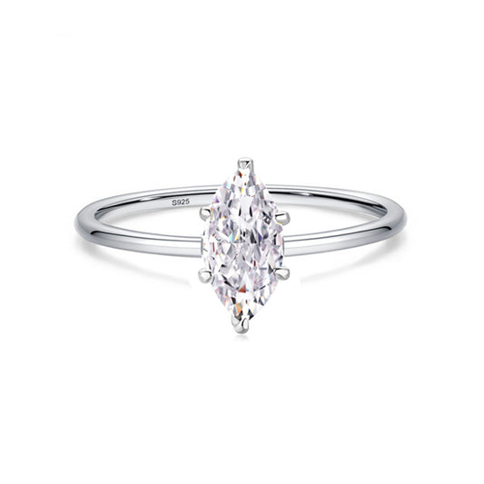 Inel din argint elegant geometric cu cristale zirconiu cesini