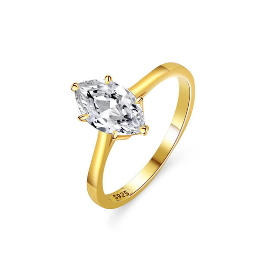 Inel din argint placat cu aur cu cristale zirconiu cesini