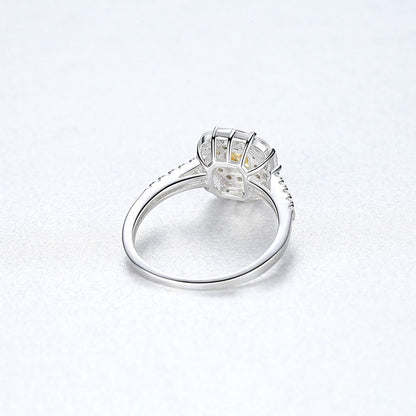 Inel din Argint Square Citrine Diamonds