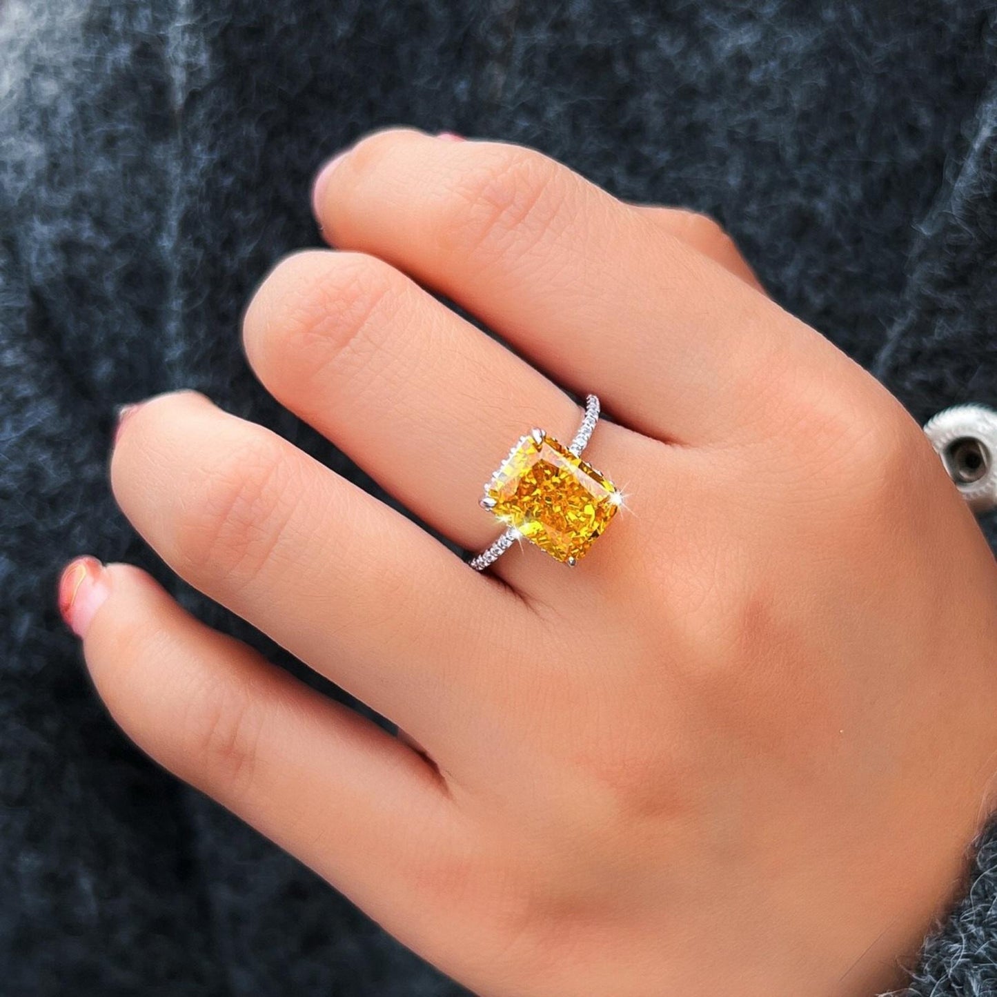 Inel din Argint Allegra Citrine
