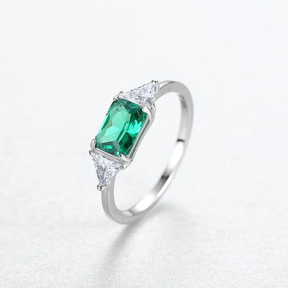 Inel din Argint Izzie Emerald Cut