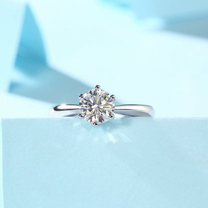 Inel din argint elegant rotund cu cristale zirconiu cesini cadou