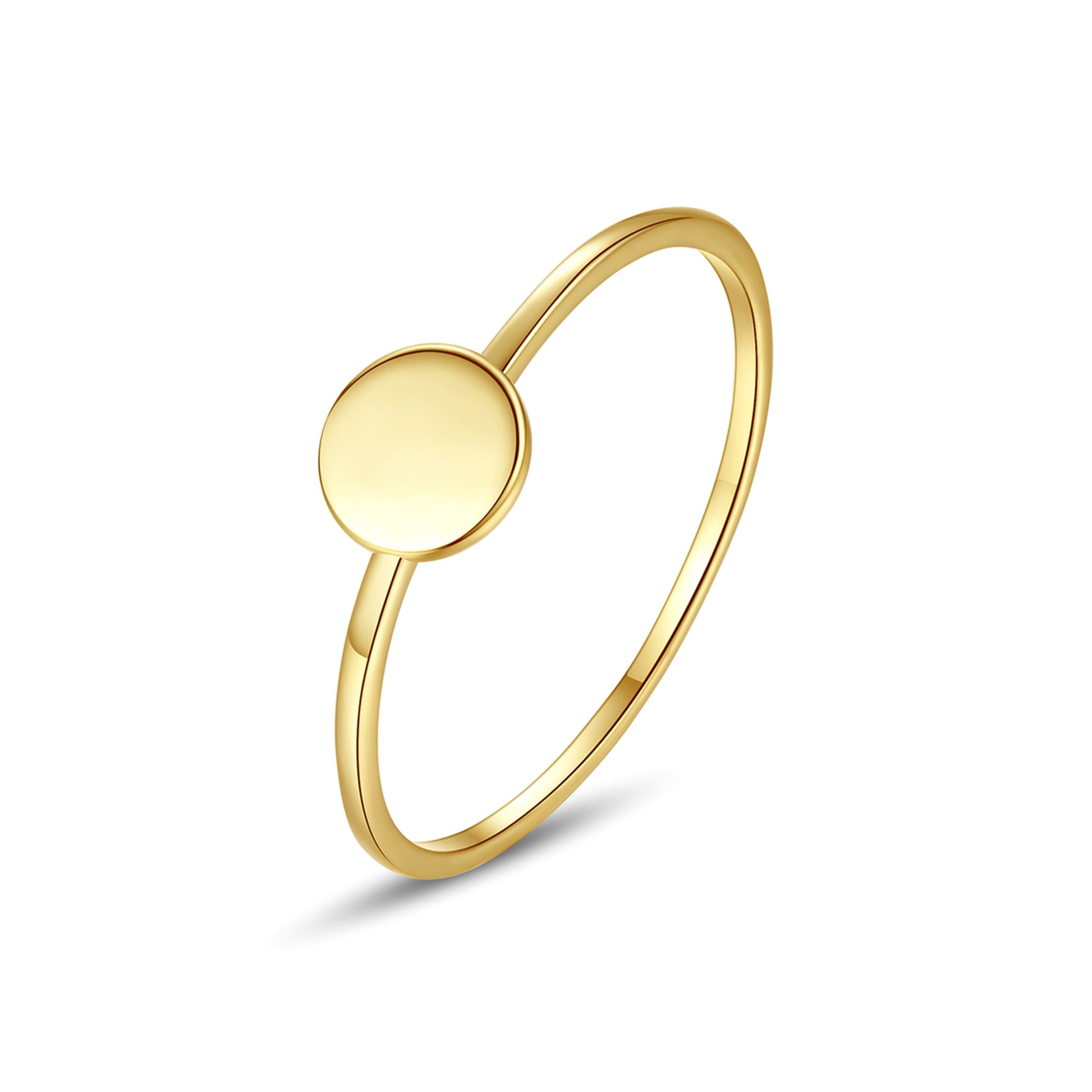 Inel din argint elegant simplu placat cu aur rotund cesini